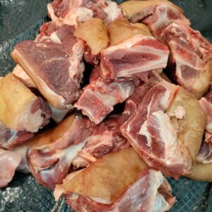 Goat meat cuts with skin